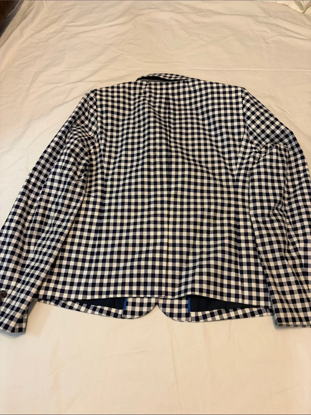 J Crew Navy & White Gingham Blazer - Women's Jacket